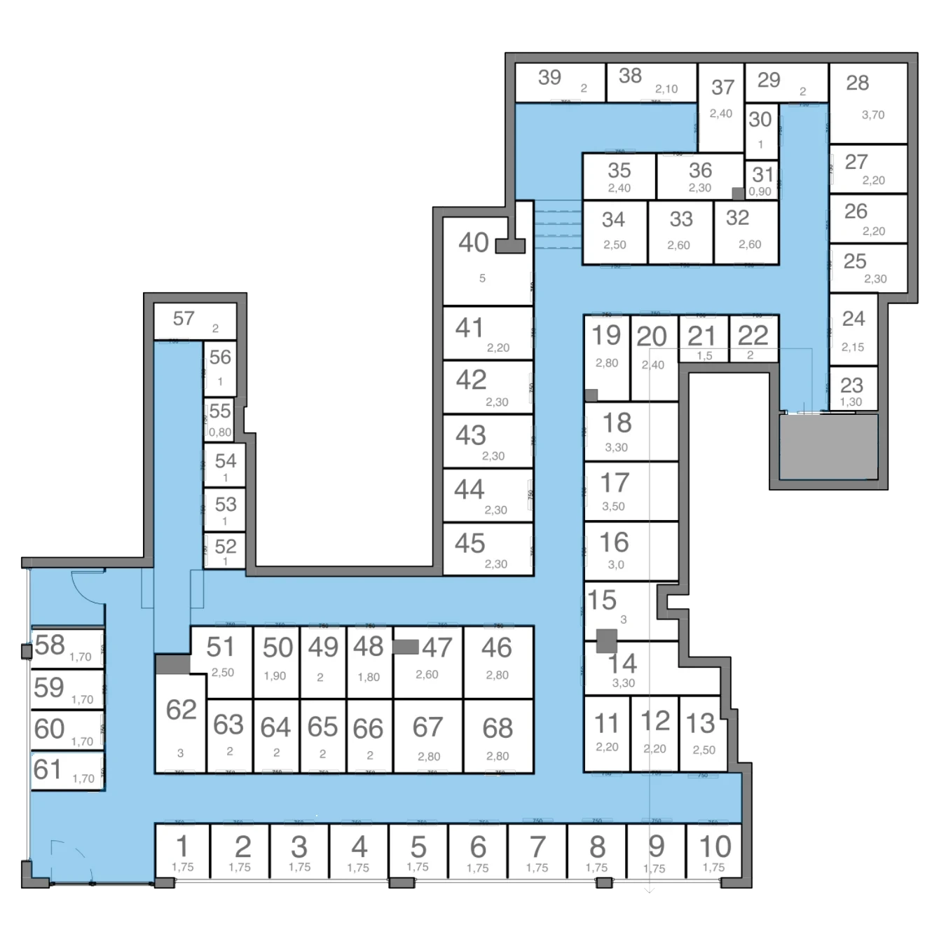 Plano / Mapa de los trasteros de TNP Box